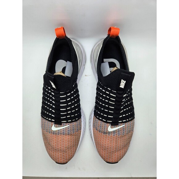 Nike React Phantom Run Flyknit 2 Shoes Mens 8 Black Team Orange Running Sneakers - Picture 3 of 8